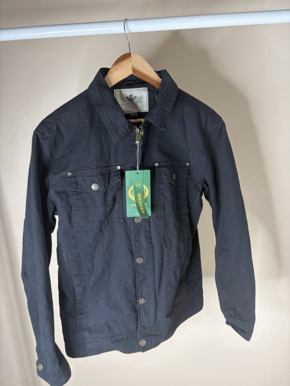 Wenven Mens Black Jacket Size Small New